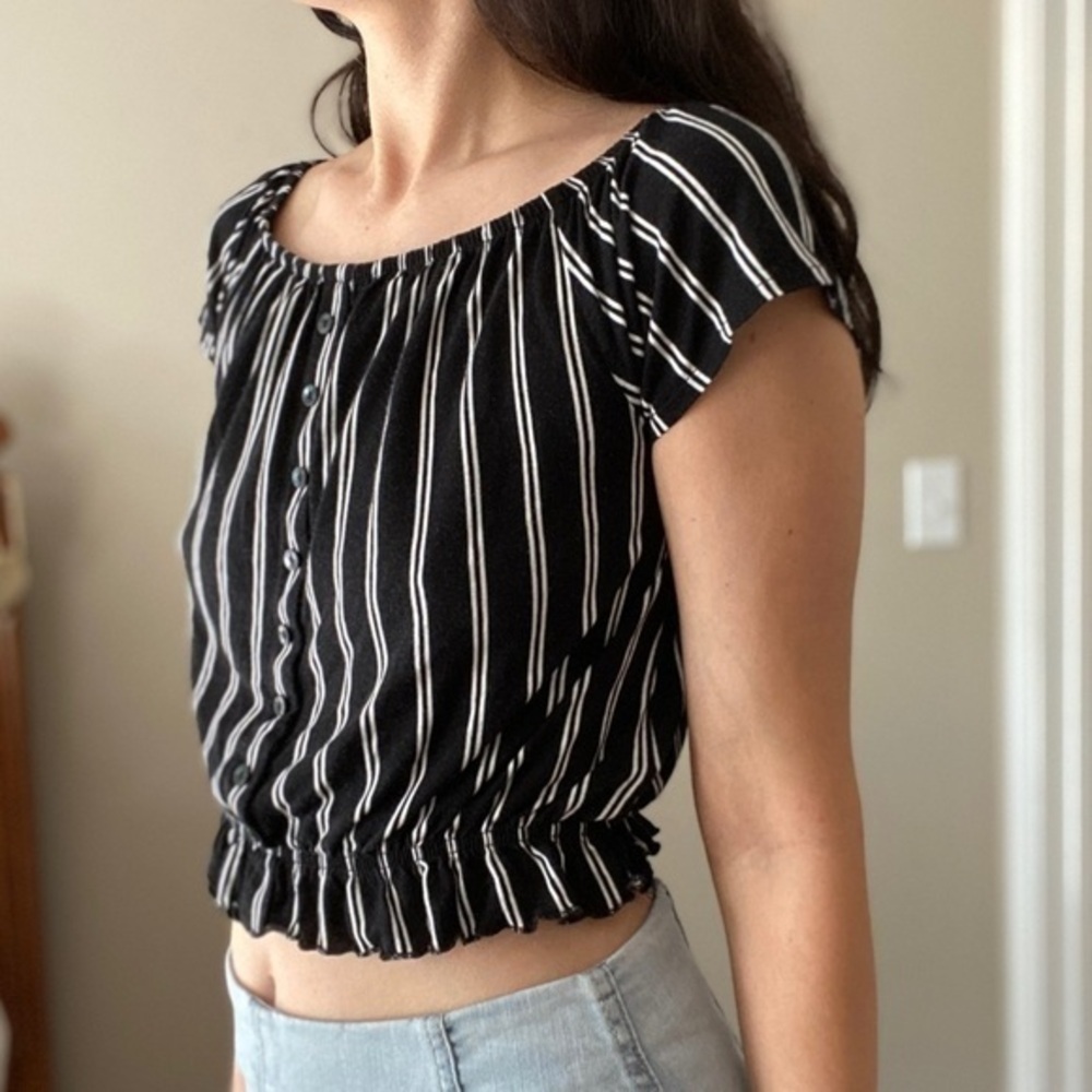 H&M Cropped Striped Top